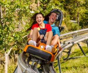 Ride the 2- seated mountain coaster with a friend at Rush Mountain