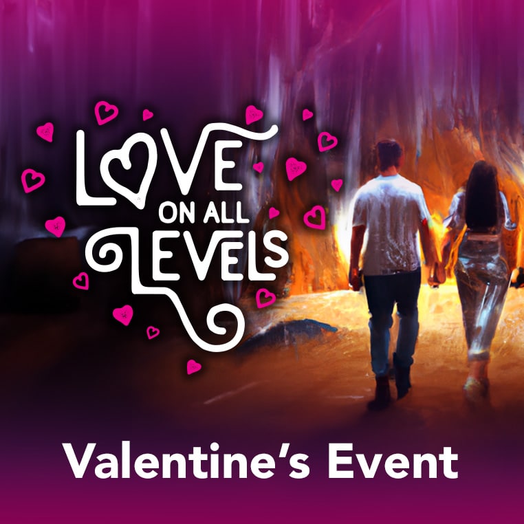 Unique Valentine's Event and date night. Stroll though candlelit cave, enjoy live music, food & wine pairings.